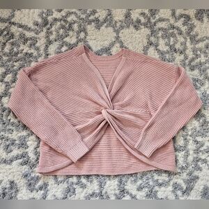 Hollister Pink Knotted Women Cropped Sweater M